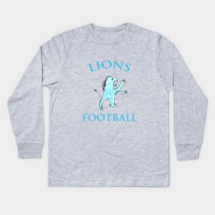 Detroit Lions Football Drawing Kids Long Sleeve T-Shirt